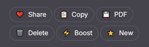 Picture of the command buttons at the bottom of a chat